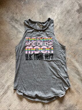 Chaser Gray Tank Top with Rainbow Graphic - 'The Dark Side of the Moon'